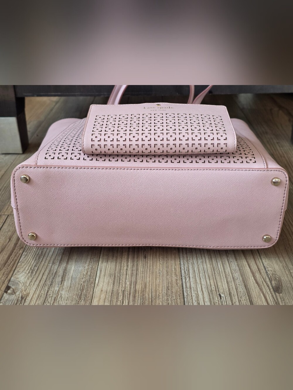 kate spade Pink Perforated Tote Bag + Wallet - Picture 5 of 12